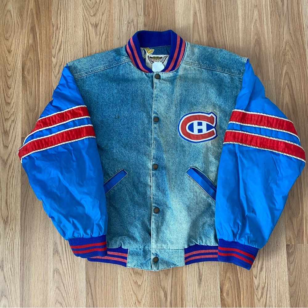 Vintage Street Legend Montreal Canadien Denim Bomber Jacket